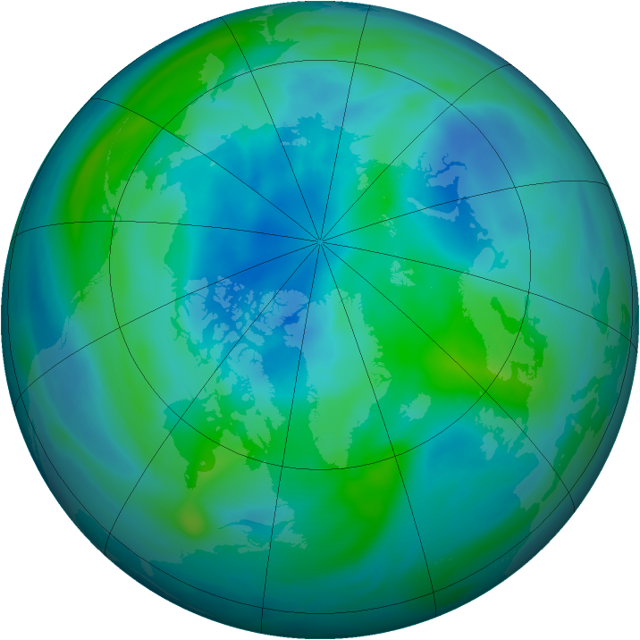 Arctic ozone map for 29 September 2005